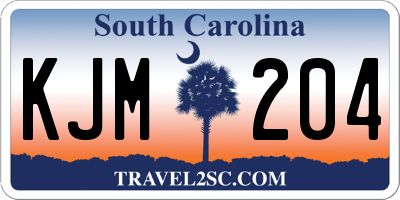 SC license plate KJM204