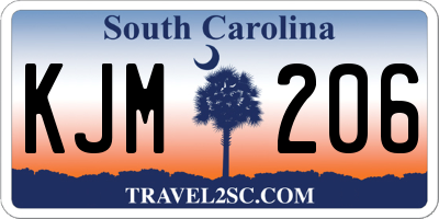 SC license plate KJM206