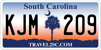 SC license plate KJM209