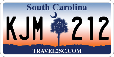 SC license plate KJM212