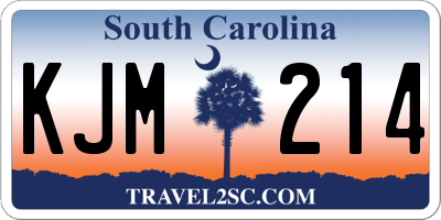 SC license plate KJM214