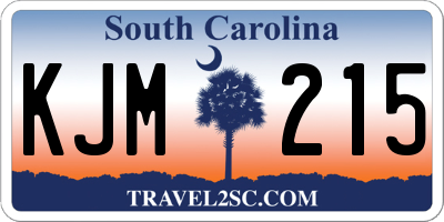 SC license plate KJM215