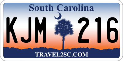 SC license plate KJM216