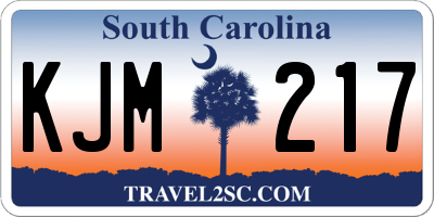 SC license plate KJM217