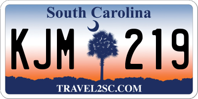 SC license plate KJM219