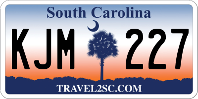 SC license plate KJM227