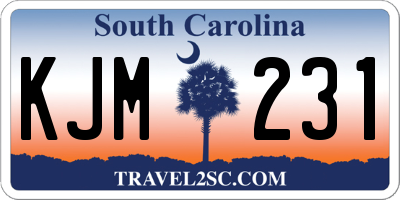 SC license plate KJM231