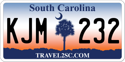 SC license plate KJM232