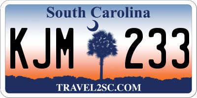 SC license plate KJM233