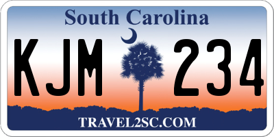 SC license plate KJM234