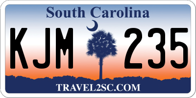 SC license plate KJM235