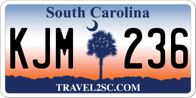 SC license plate KJM236