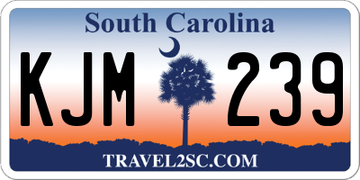 SC license plate KJM239