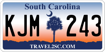 SC license plate KJM243