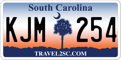 SC license plate KJM254
