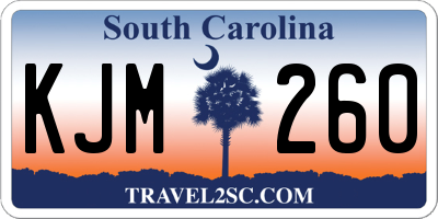 SC license plate KJM260