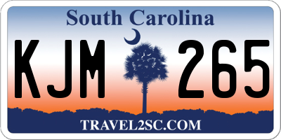 SC license plate KJM265
