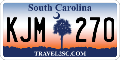 SC license plate KJM270