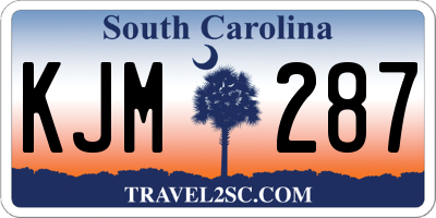 SC license plate KJM287