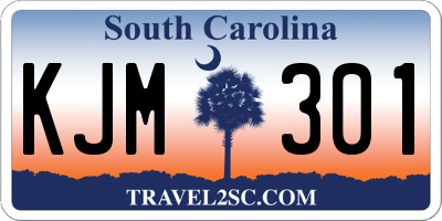 SC license plate KJM301