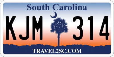 SC license plate KJM314