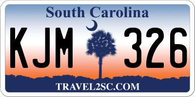 SC license plate KJM326