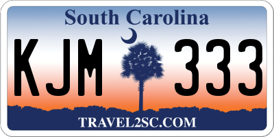 SC license plate KJM333