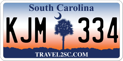 SC license plate KJM334
