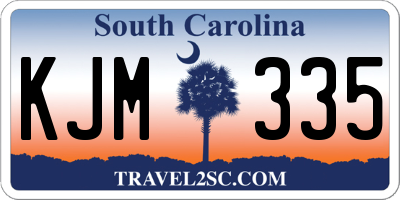 SC license plate KJM335