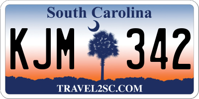 SC license plate KJM342