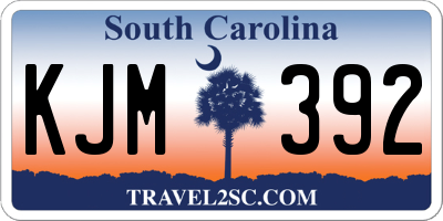 SC license plate KJM392