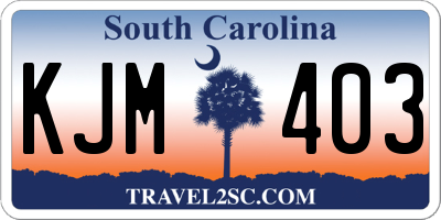 SC license plate KJM403