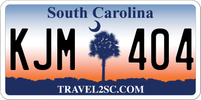 SC license plate KJM404