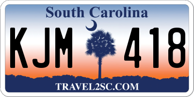 SC license plate KJM418