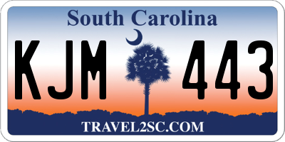 SC license plate KJM443