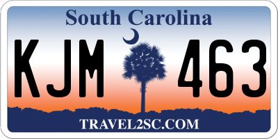SC license plate KJM463