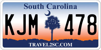 SC license plate KJM478