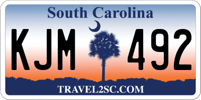 SC license plate KJM492