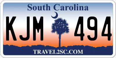 SC license plate KJM494
