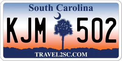 SC license plate KJM502