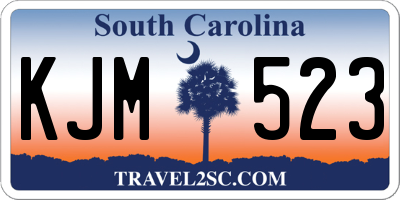 SC license plate KJM523