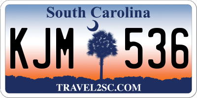 SC license plate KJM536