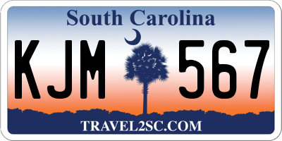 SC license plate KJM567