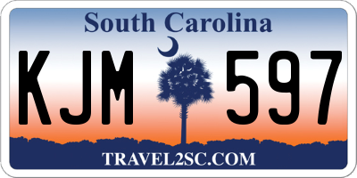 SC license plate KJM597