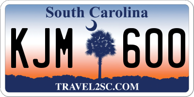 SC license plate KJM600