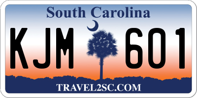 SC license plate KJM601