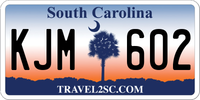 SC license plate KJM602