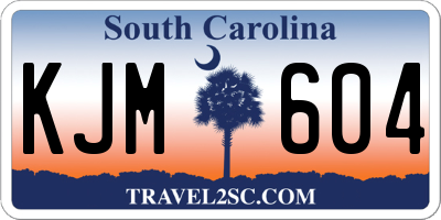 SC license plate KJM604