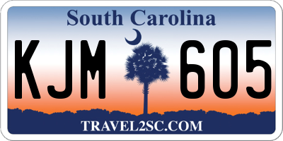 SC license plate KJM605
