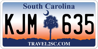 SC license plate KJM635
